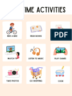 Free Time Activities Vocabulary Poster in Cream and White Illustrative Style