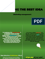 Selecting The Best Idea: (Marketing Management)