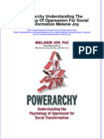 (Download PDF) Powerarchy Understanding The Psychology of Oppression For Social Transformation Melanie Joy Online Ebook All Chapter PDF