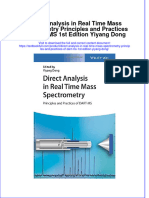 Direct Analysis in Real Time Mass Spectrometry Principles and Practices of DART MS 1st Edition Yiyang Dong