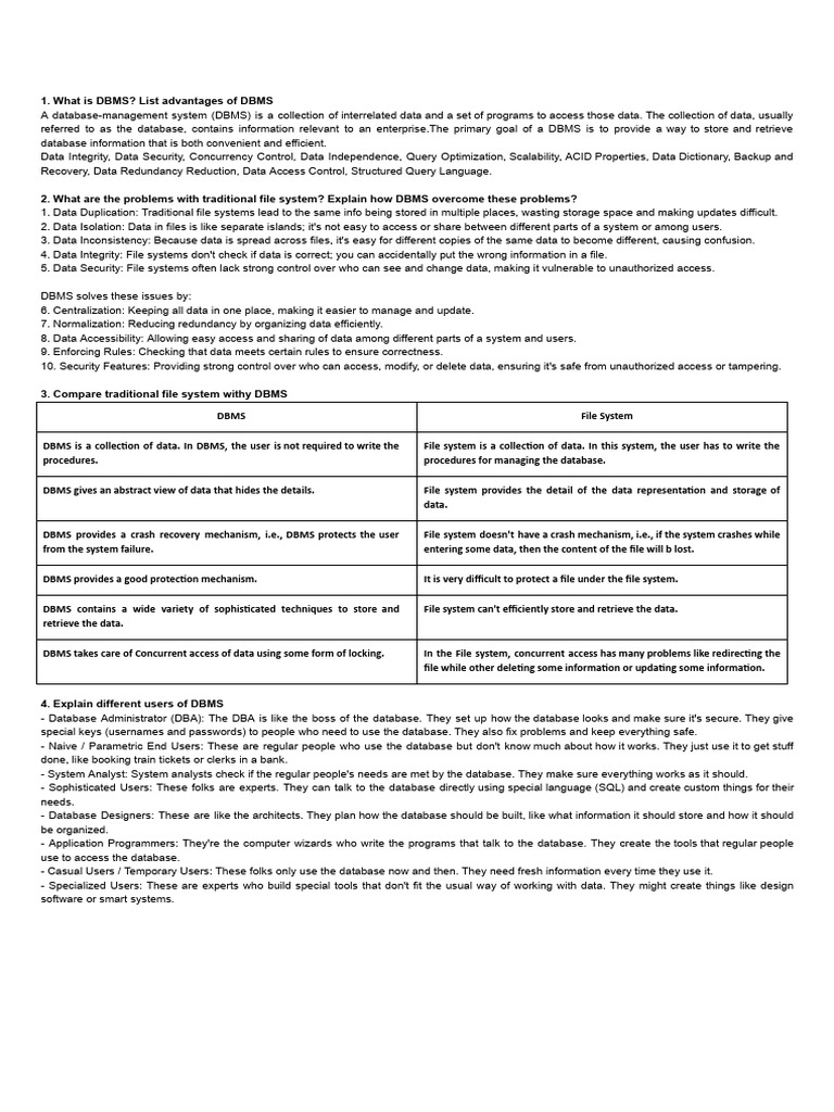 UT1 QB DBMS ls1 | PDF | Databases | Database Schema