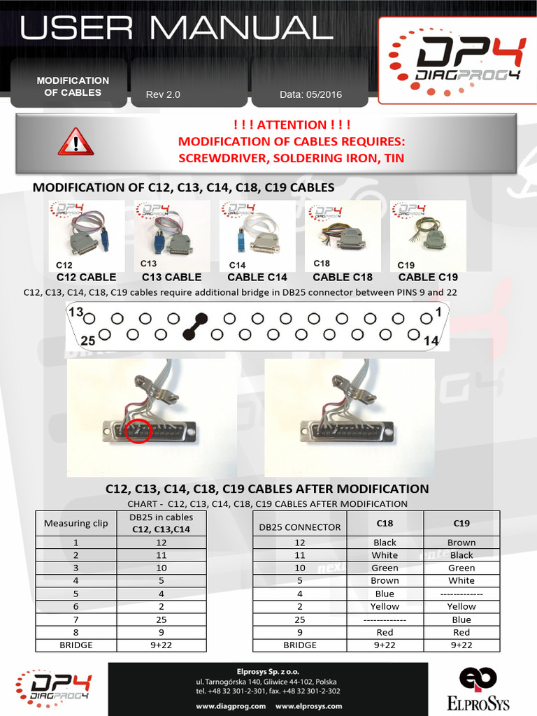 DB25 Connector Cable Modifications Guide | PDF | Electrical Connector ...