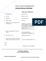 Synopsis Approval Proforma: Amity School of Distant Learning (Asodl)
