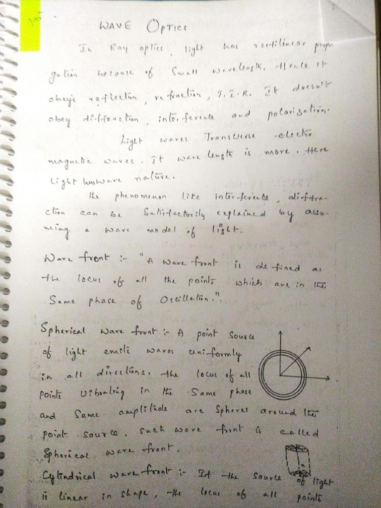 Wave Optics Pdf