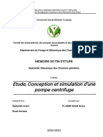 Etude, Conception Et Simulation D'une Pompe Centrifuge