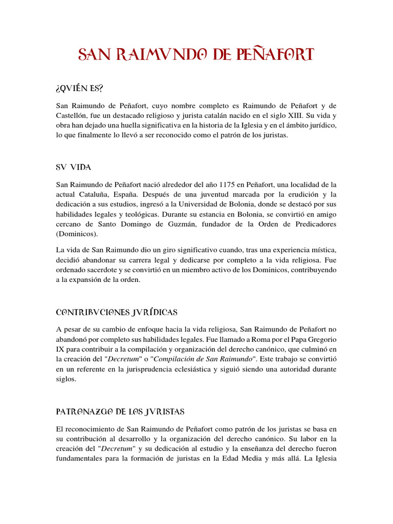 San Raimundo de Peñafort | PDF | Orden dominicana