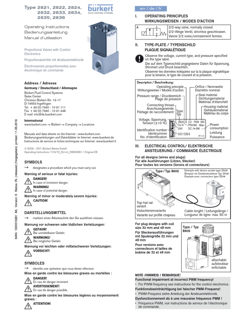 Burkert Proportional Valve Operating Guide | PDF | Valve | Screw