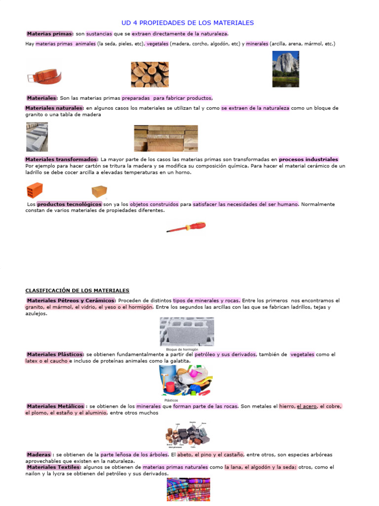 Propiedades de Los Materiales | PDF | Electricidad | Arcilla