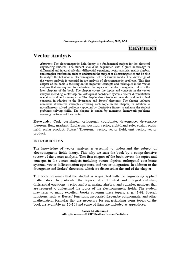 Vector Analysis | PDF | Cartesian Coordinate System | Euclidean Vector