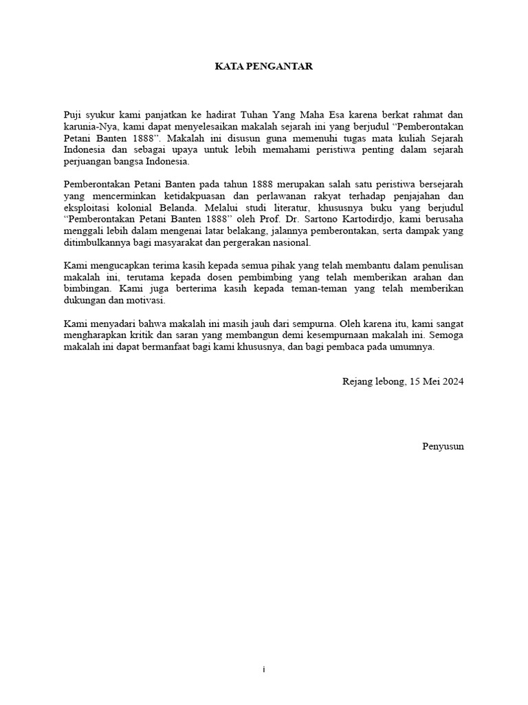 Pemberontakan Petani Banten 1 | PDF