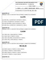 2 Avaliação em Matemática 5º Ano 3º Bimestre Adaptada Alunos Sem Laudo