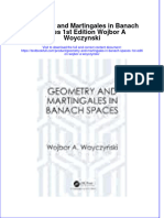 [Download pdf] Geometry And Martingales In Banach Spaces 1St Edition Wojbor A Woyczynski online ebook all chapter pdf 