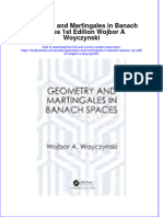 (Download PDF) Geometry and Martingales in Banach Spaces 1St Edition Wojbor A Woyczynski Online Ebook All Chapter PDF