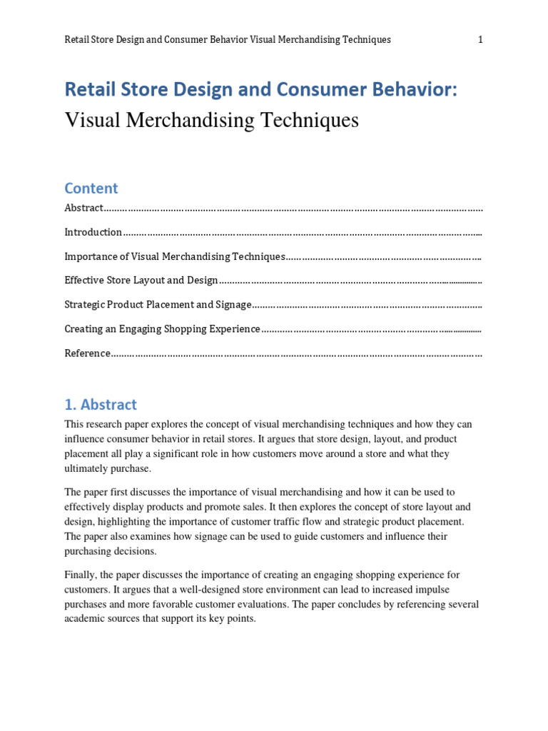 Visual Merchandising and Consumer Behavior | PDF | Retail | Consumer ...
