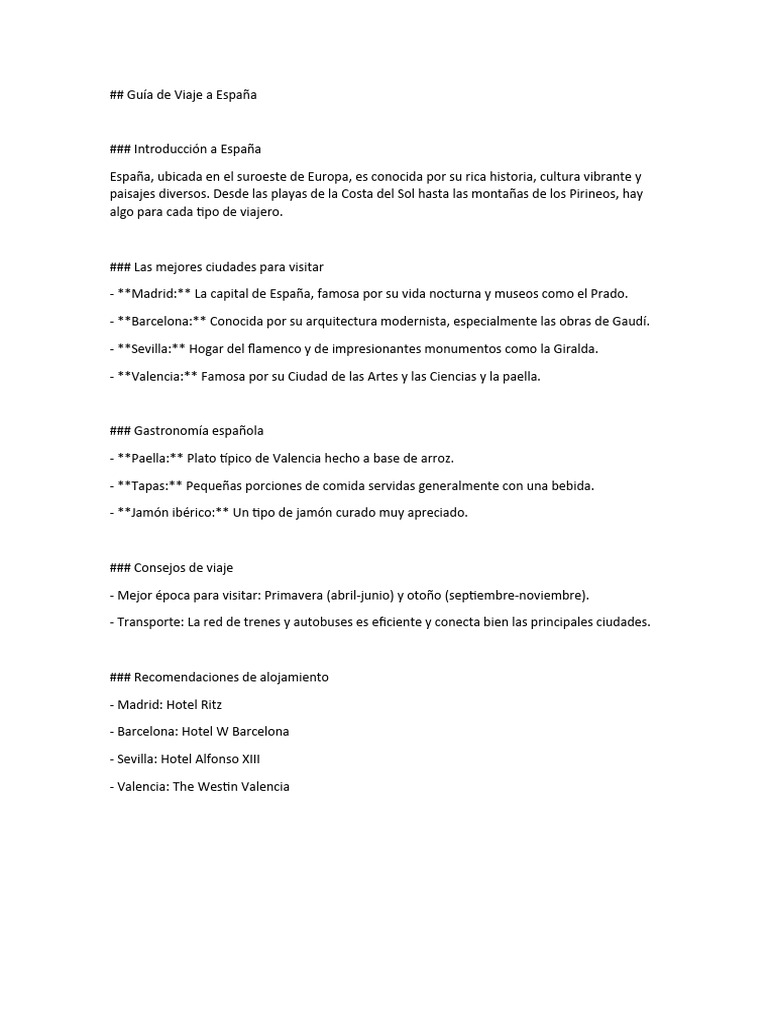 Guía de Viaje A España | PDF | Viajes y turismo