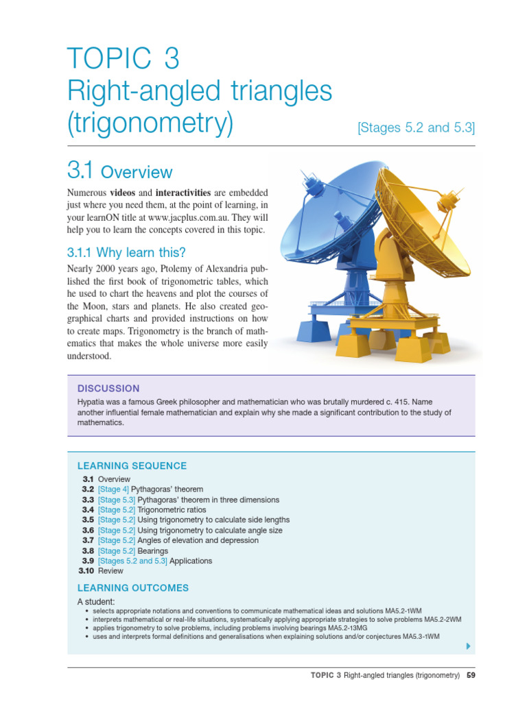 Trigonometry in Right-Angled Triangles | PDF | Trigonometric Functions ...