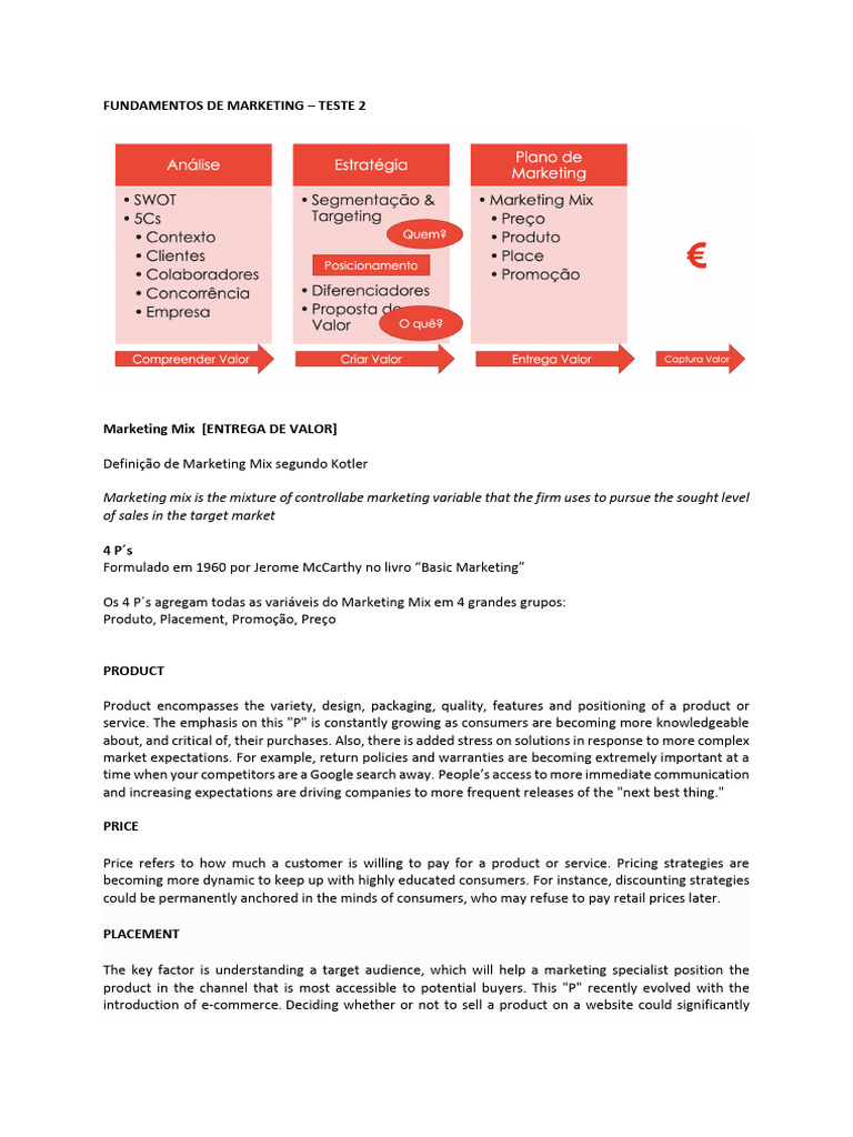 Fundamentos do Marketing Mix e Comunicação | PDF | Mercado (economia ...