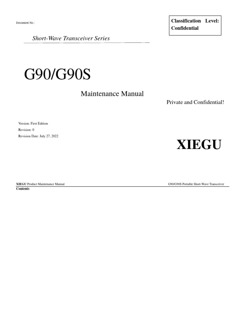 Xiegu G90/G90S Maintenance Manual | PDF | Amplitude | Transmitter