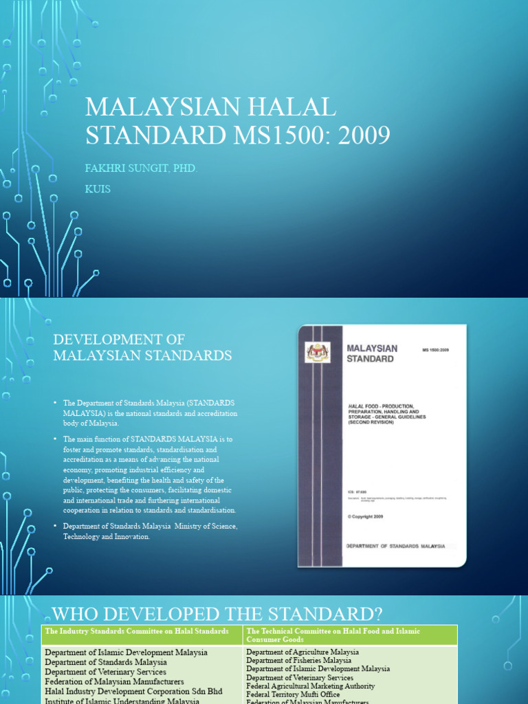 Malaysian Halal Standard MS1500:2009 Overview | PDF | Standardization ...