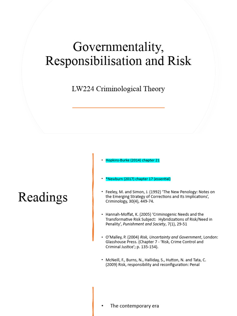 Governmentality and Risk in Criminology | PDF | Crime & Violence | Crimes