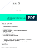 Machine Learning Feature - Week 5-8