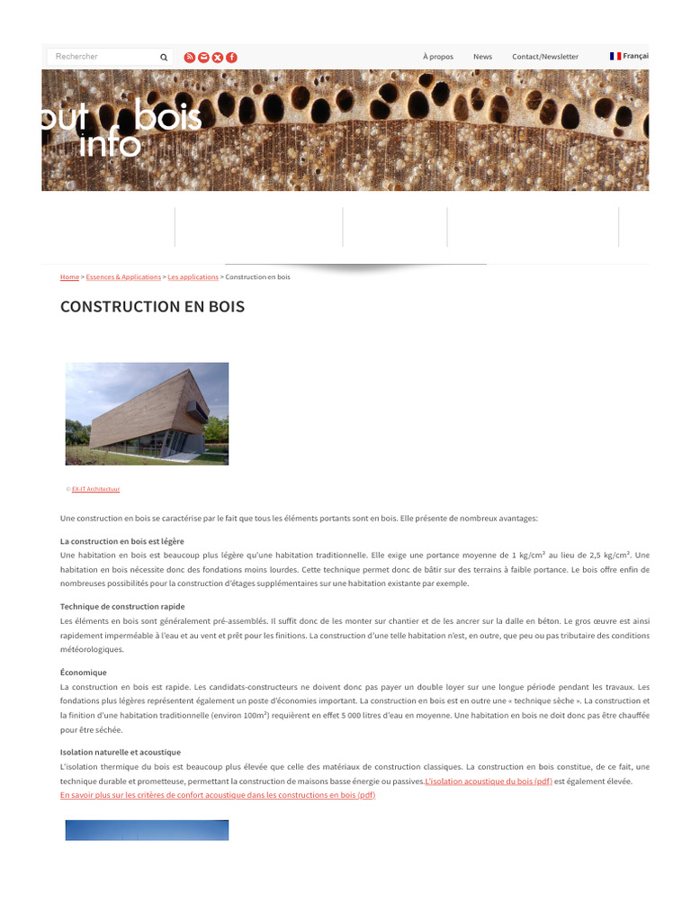 Avantages de la construction en bois | PDF | Bois (matériau de ...