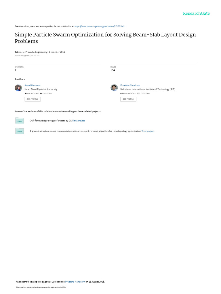 Simple Particle Swarm Optimization For Solving Bea | PDF | Mathematical ...