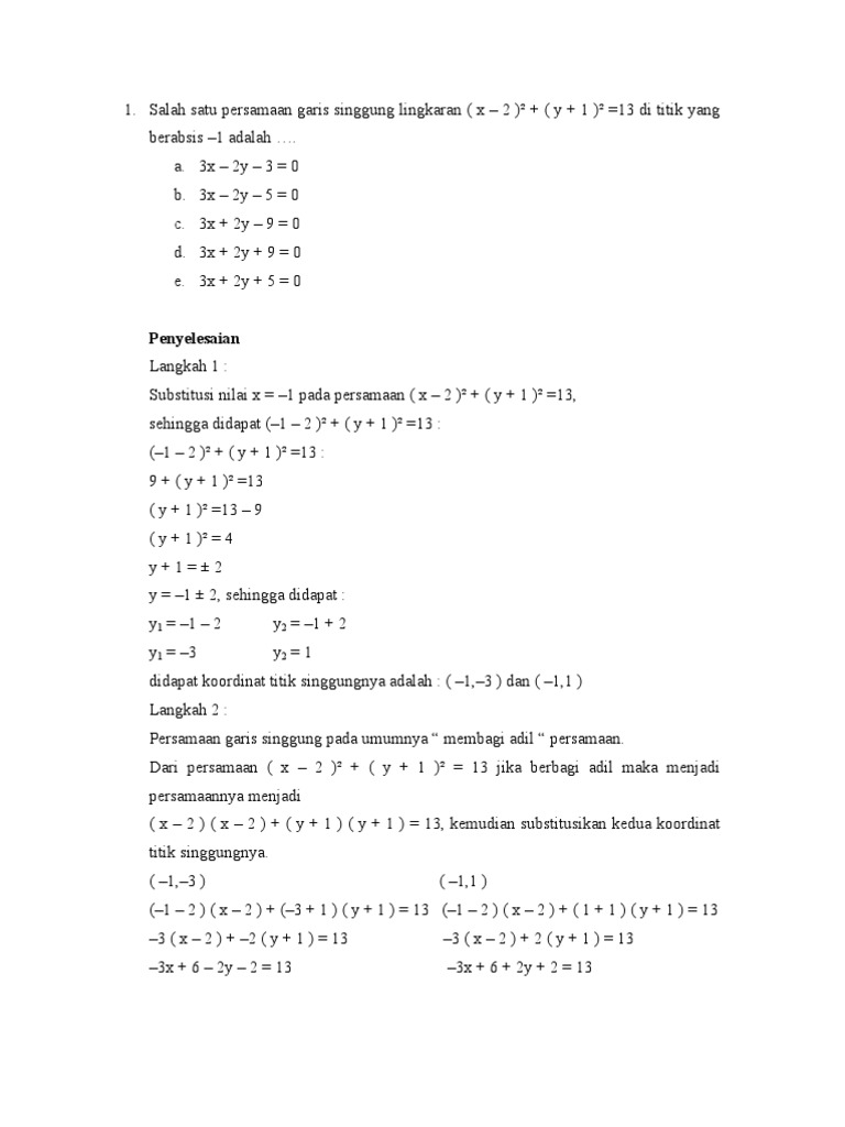 Contoh Soal Matematika Peminatan Kelas 11 Tentang