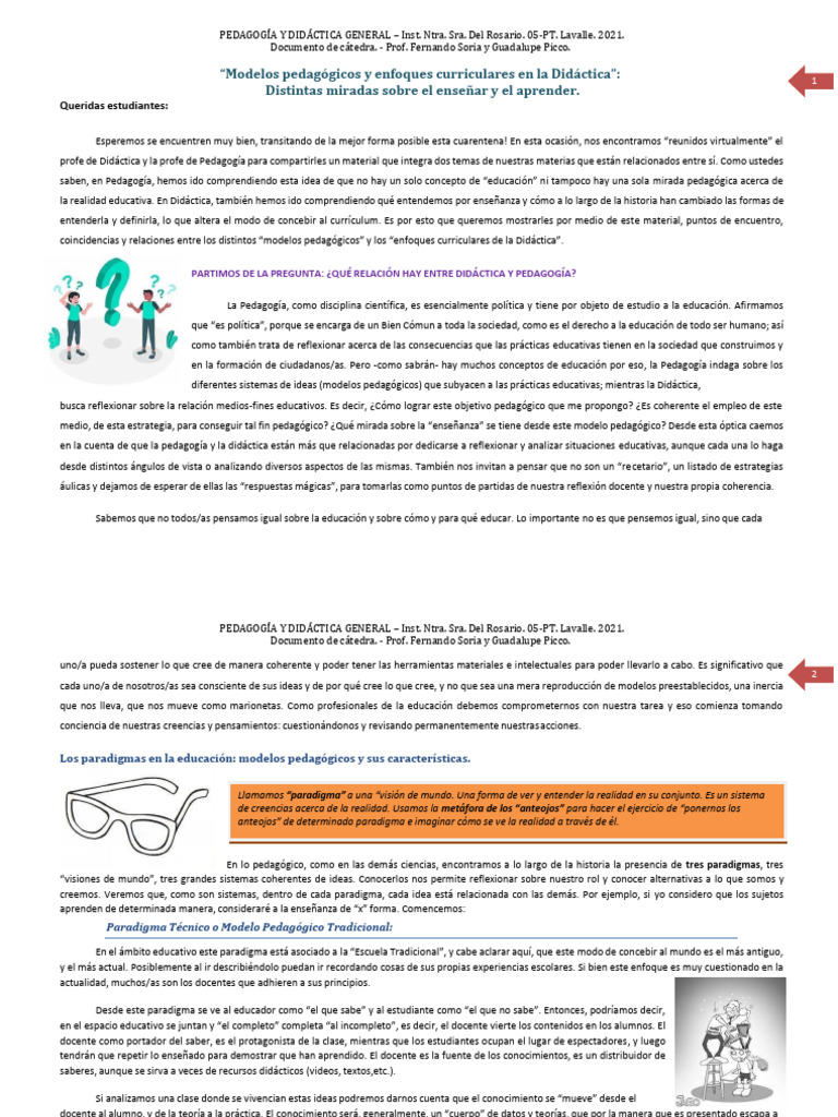 Modelos Pedagógicos y Didáctica Actual | PDF | Pedagogía | Enseñando