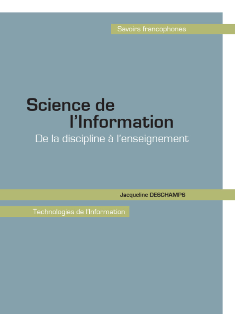 Sciences de L Information | PDF | Science | Sciences de l'information