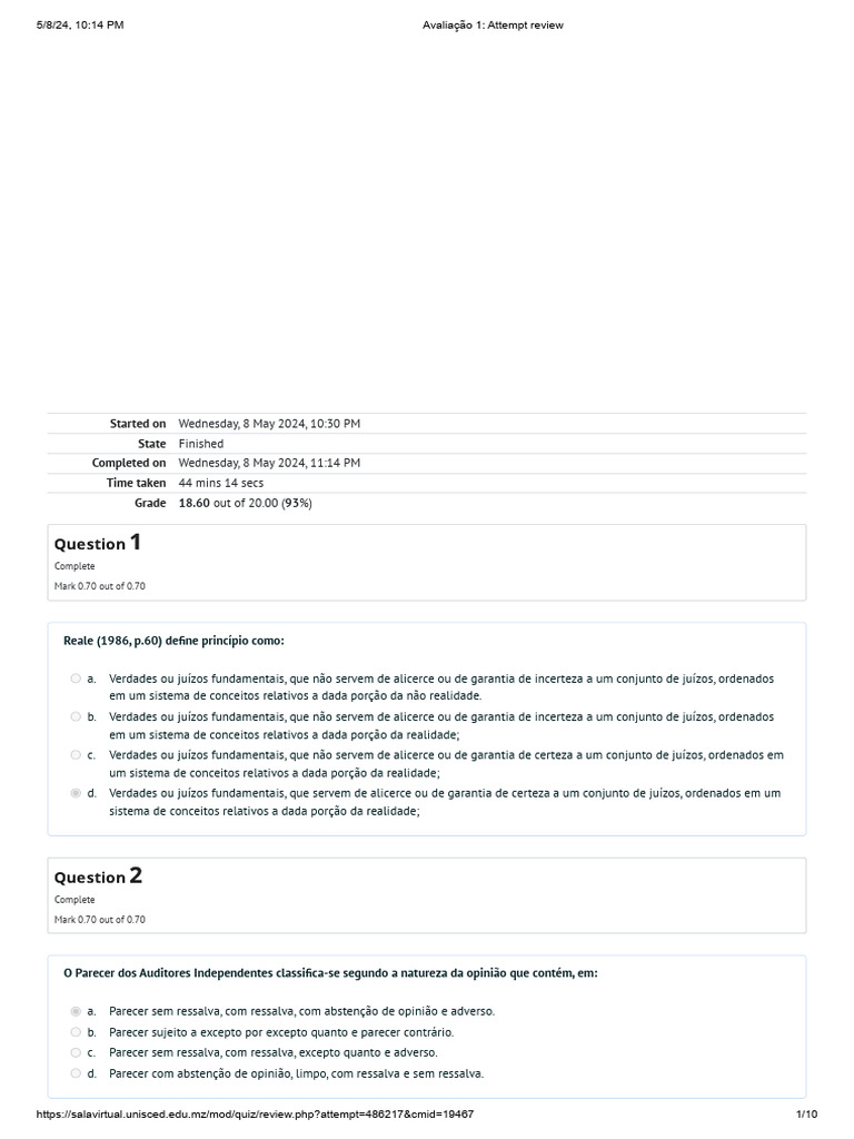 Avaliação de Auditoria e Controle Interno | PDF | Auditoria interna ...