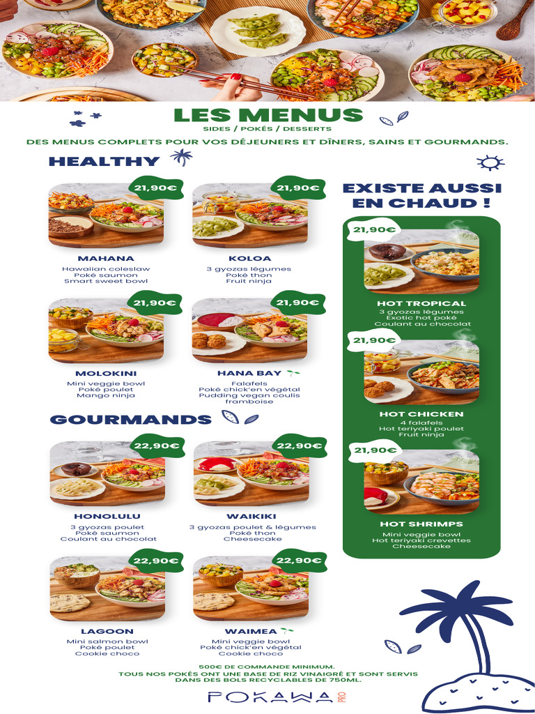 Menus Gourmands et Sains de Pokawa | PDF | Nourritures | Cuisine