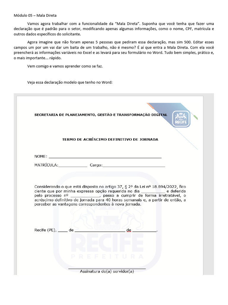 M dulo 05 excel avan ado mala direta download gr tis pdf