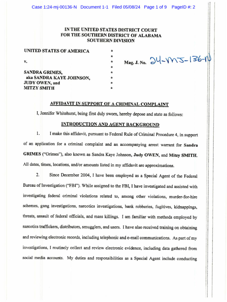 Murder For Hire Affidavit Pdf Probable Cause Federal Bureau Of