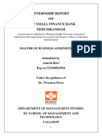 Adarsh Ravi Internship Report on ESAF Small Finance Bank