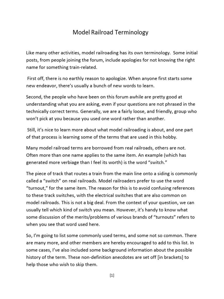 Model Railroad Terminology 3 PDF Electric Motor Train