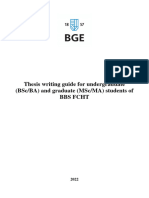 Thesis Writing Guide For Undergraduate BSC and Graduate MSC Students