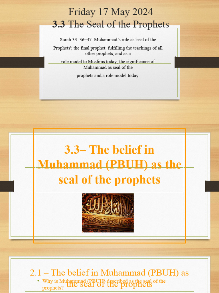 Understanding Muhammad as Seal of Prophets | PDF | Prophets And ...