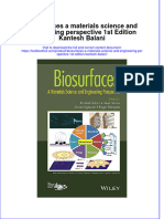 [Download pdf] Biosurfaces A Materials Science And Engineering Perspective 1St Edition Kantesh Balani online ebook all chapter pdf 