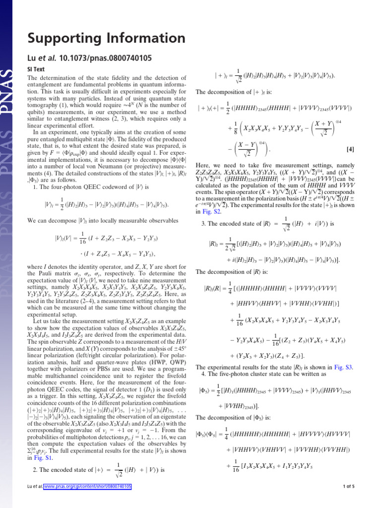 Quantum State Fidelity in Experiments | PDF | Quantum Entanglement ...