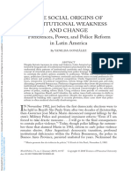 Social Origins of Institutional Weakness and Change Preferences Power and Police Reform in Latin America