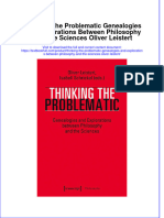 [Download pdf] Thinking The Problematic Genealogies And Explorations Between Philosophy And The Sciences Oliver Leistert online ebook all chapter pdf 