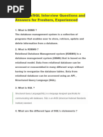 SQL Interview QZ and Answer Ok