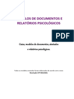 MODELOS DE DOCUMENTOS E RELATÓRIOS PSICOLÓGICOS