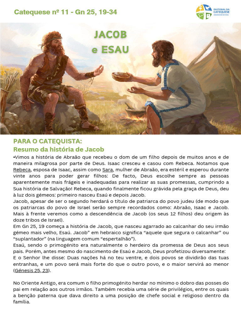História de Jacó e Esaú em Gênesis | PDF | Jacó | Isaac
