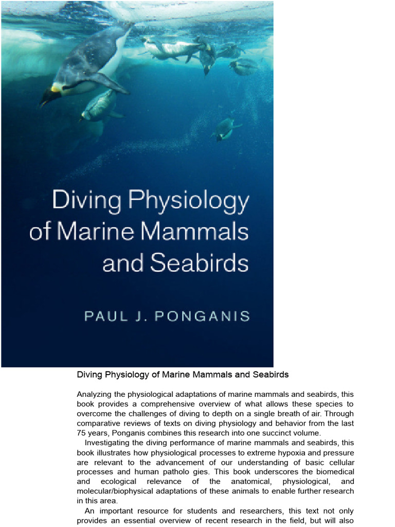 Diving Physiology of Marine Mammals and Seabirds | PDF | Pinniped ...