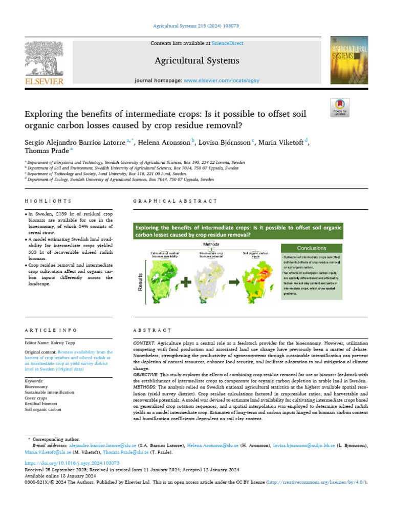 Exploring the benefits of intermediate crops is it possible 2024