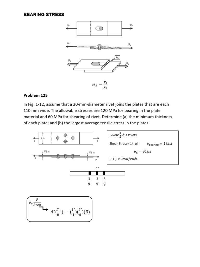 Bearing Stress Calculation Example | PDF | Stress (Mechanics ...