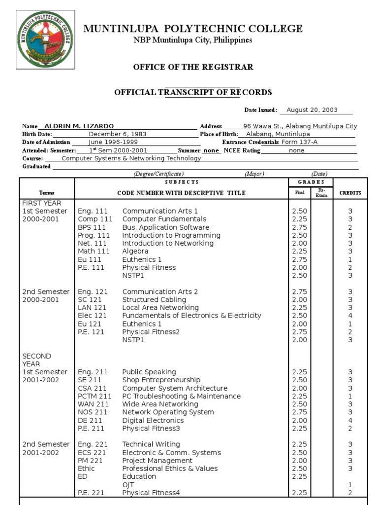 Muntinlupa Polytechnic College2 | PDF | Science And Technology | Computing