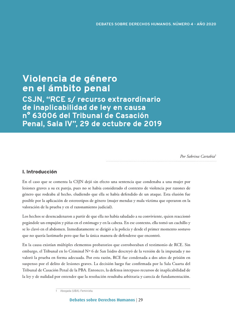 Violencia de género en el ámbito penal | PDF | La violencia contra las ...